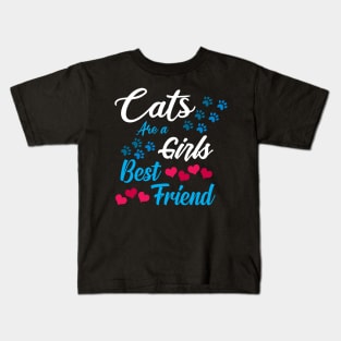 cats are a girls best friend Kids T-Shirt